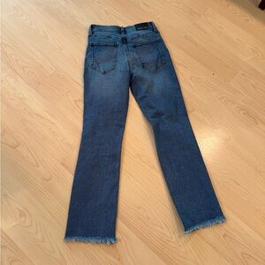 Kendall & Kylie Blue Straight Leg Denim with Distressed Hem